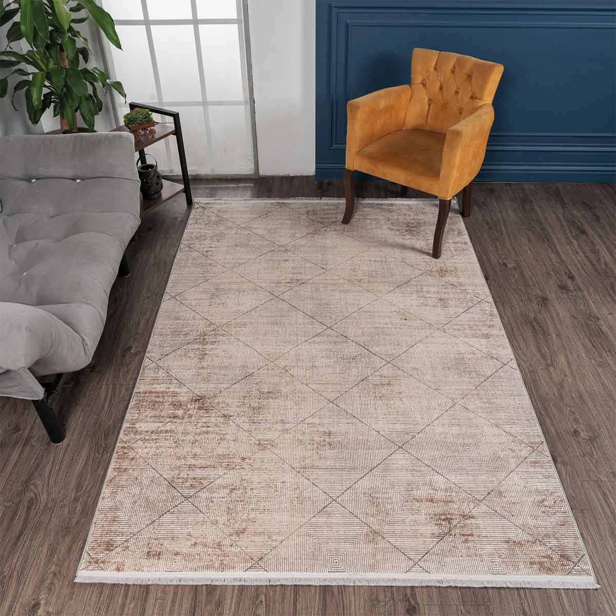 Alfombra Turca Mazzini Gris con Blanco (Selecciona Tamaño)