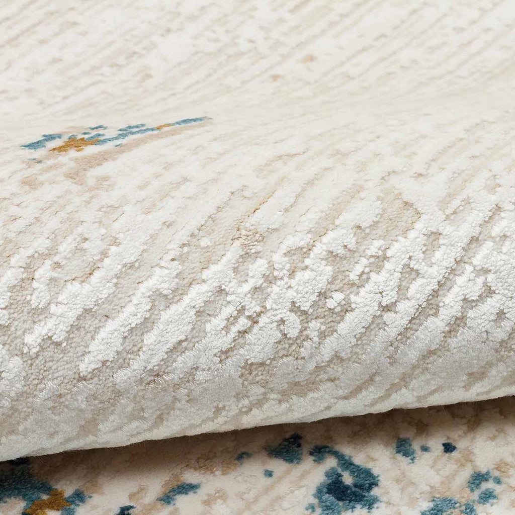 Alfombra Turca Perre015 Crema/Azul (Selecciona Tamaño)