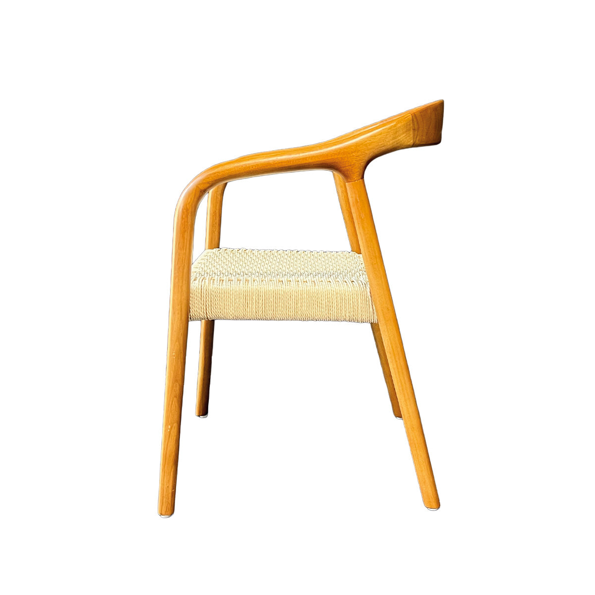 Silla Chloe Madera de Caucho Walnut y Cuerda Natural
