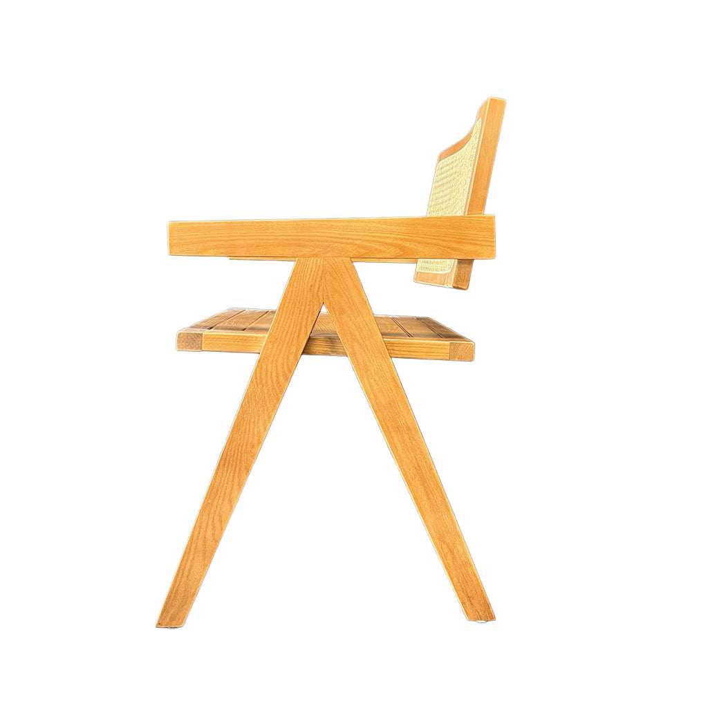 Silla Aurora Plus Madera Fresno Natural y Respaldo de Ratán Natural