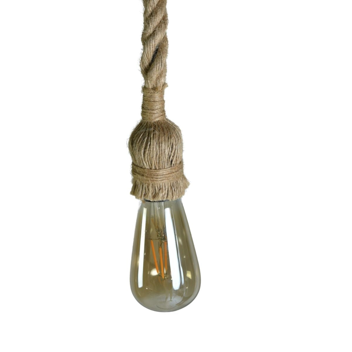 Lámpara Colgante de Yute Estilo Rústico Vintage 1 Metro