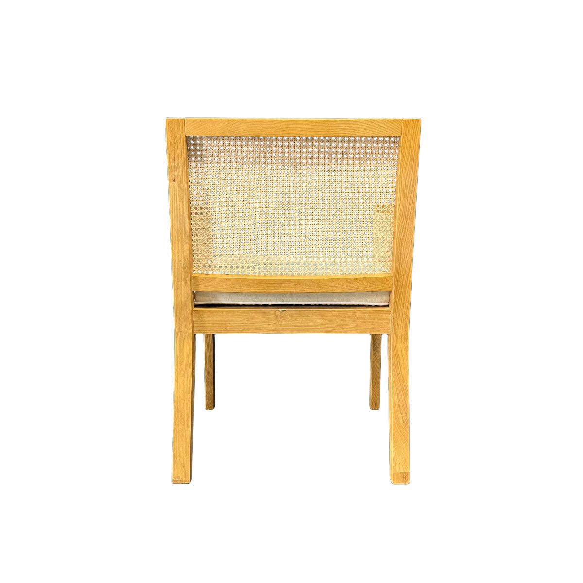 Silla New Naura con Brazos Madera Fresno Walnut y Ratán Natural