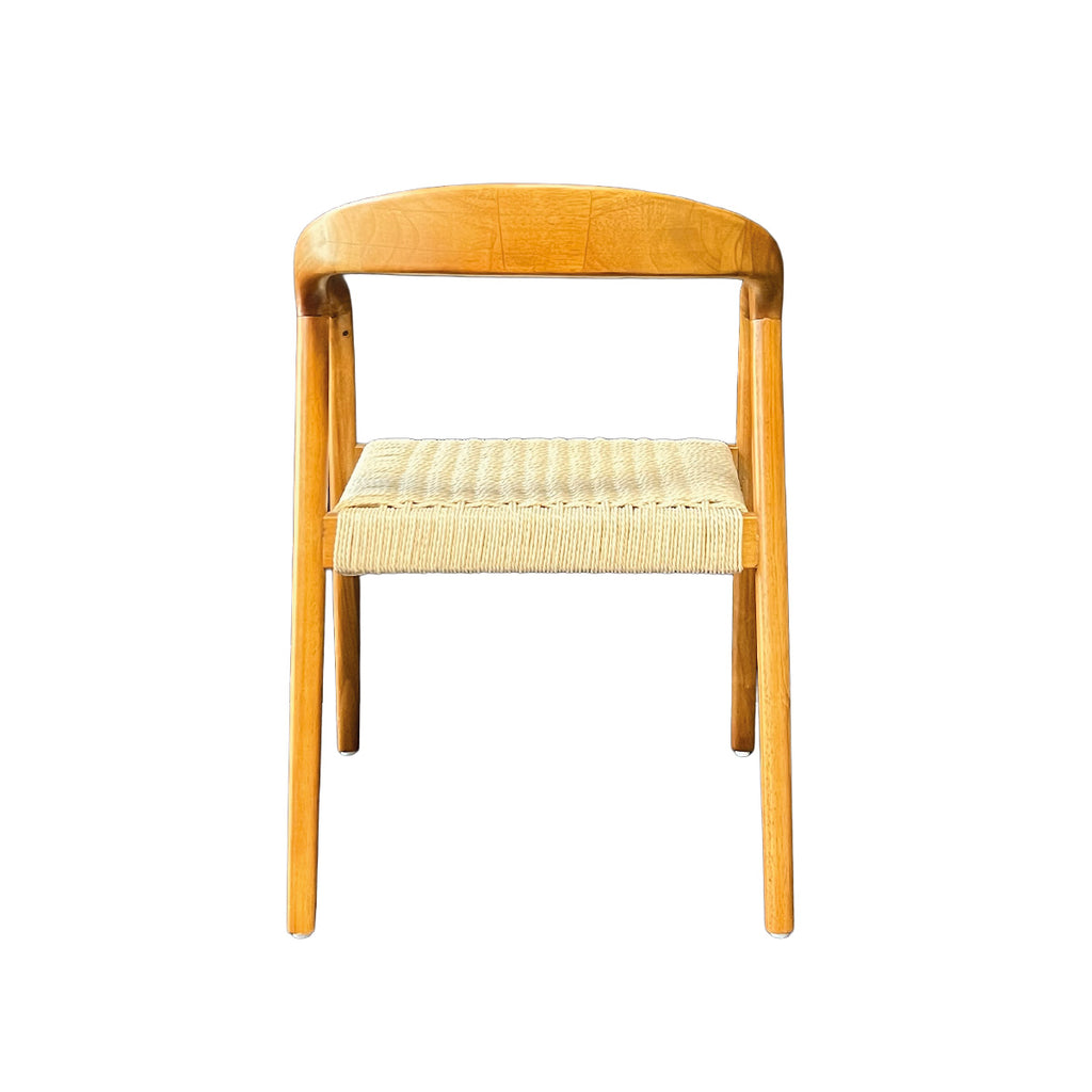 Silla Chloe Madera de Caucho Walnut y Cuerda Natural