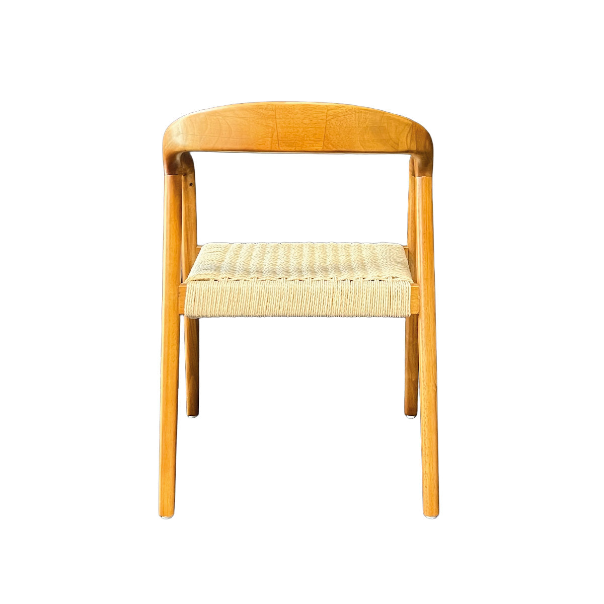 Silla Chloe Madera de Caucho Walnut y Cuerda Natural