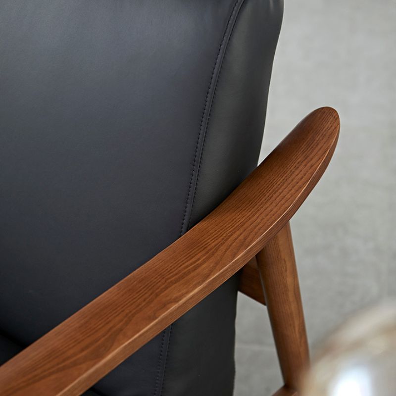 Poltrona Turín Madera Fresno Walnut / Eco-cuero Negro