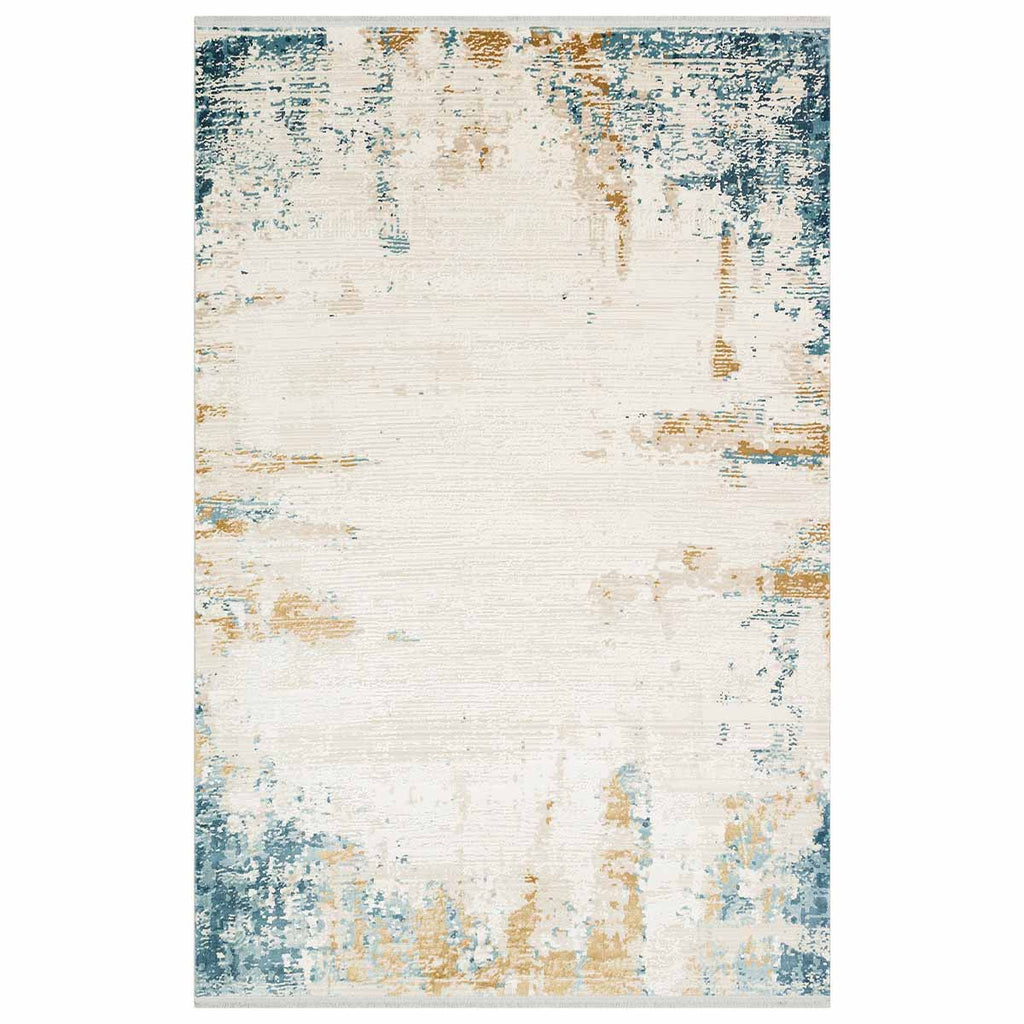 Alfombra Turca Perre015 Crema/Azul (Selecciona Tamaño)