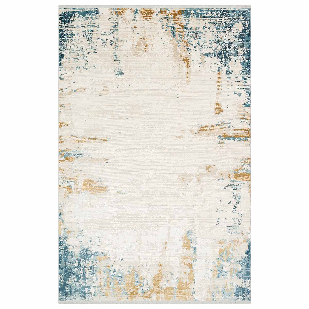 Alfombra Turca Perre015 Crema/Azul (Selecciona Tamaño)