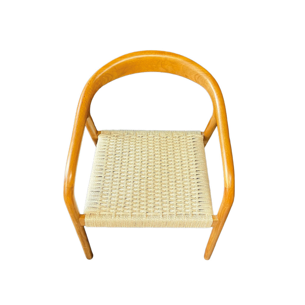 Silla Chloe Madera de Caucho Walnut y Cuerda Natural