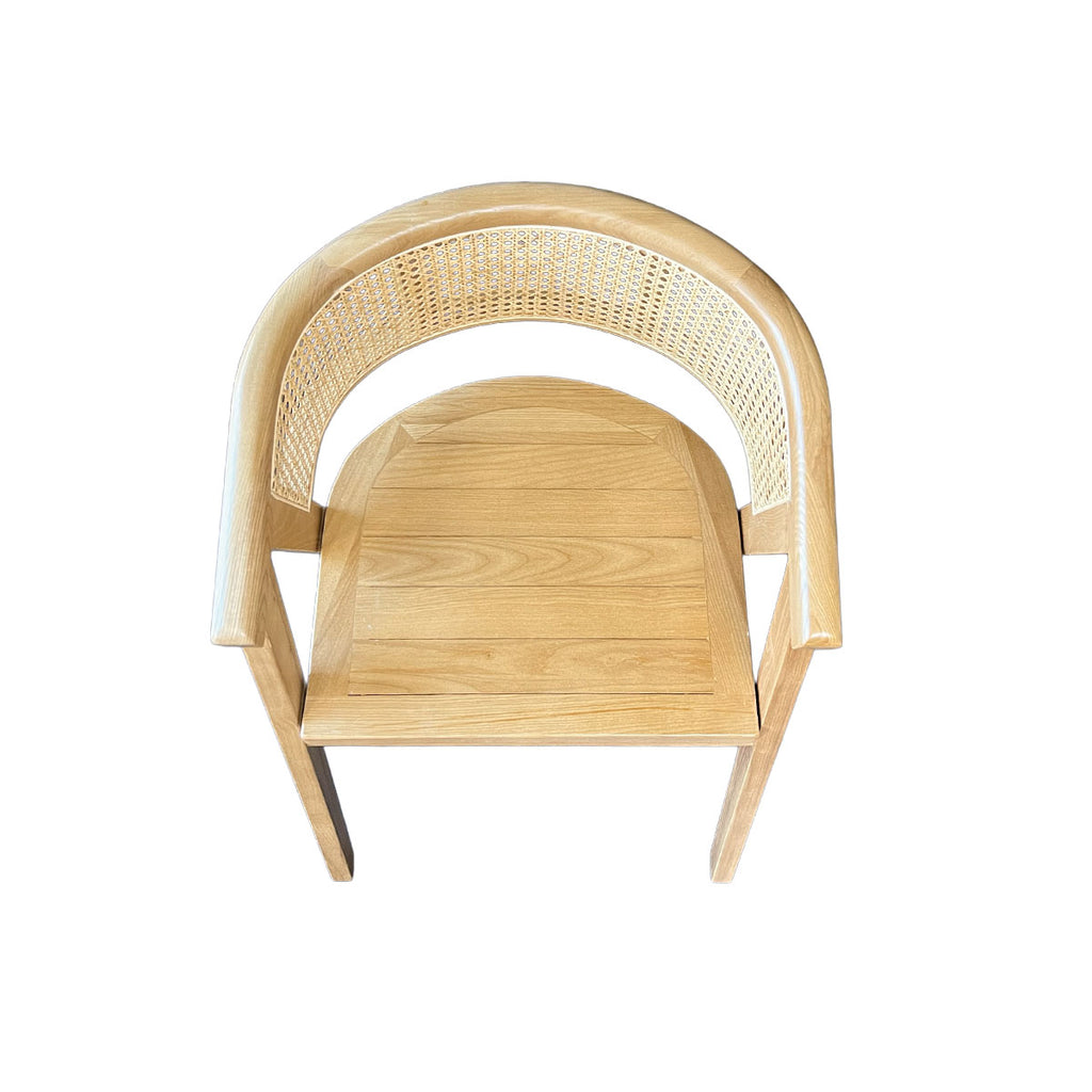 Silla Lenong Plus Madera Fresno Natural y Respaldo de Ratán Natural