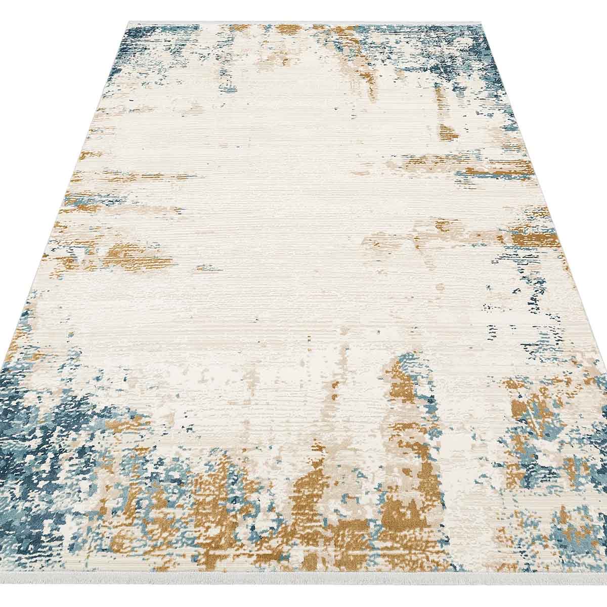 Alfombra Turca Perre015 Crema/Azul (Selecciona Tamaño)