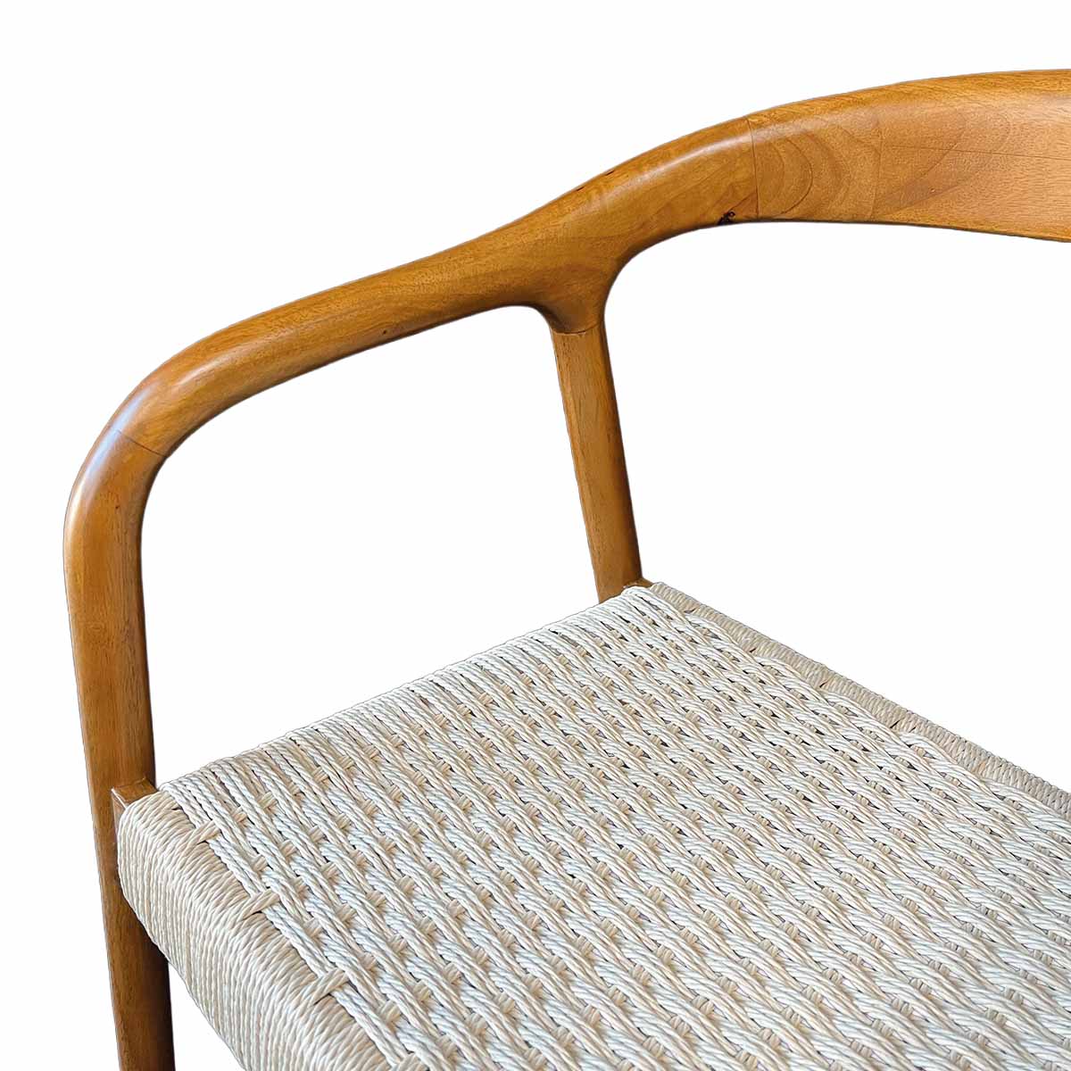 Silla Chloe Madera de Caucho Walnut y Cuerda Natural