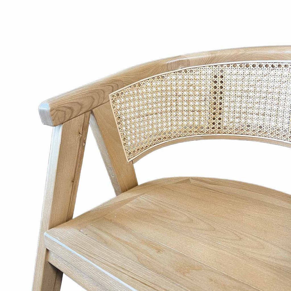 Silla Lenong Plus Madera Fresno Natural y Respaldo de Ratán Natural