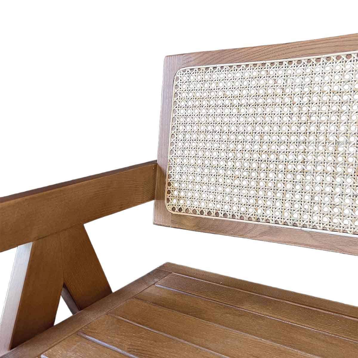 Silla Aurora Plus Madera Fresno Natural y Respaldo de Ratán Natural