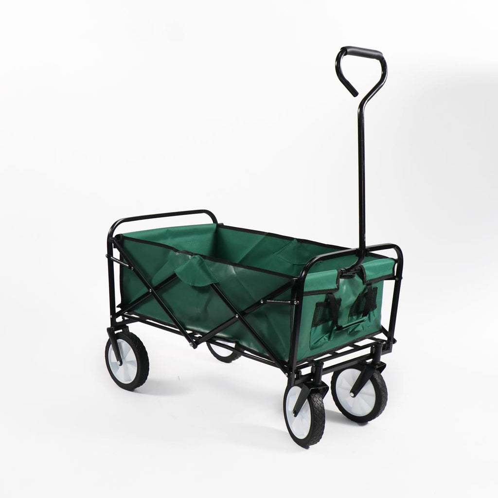 Carro verde plegable de arrastre OUTDOOR con ruedas 90 x 50 x 65cm