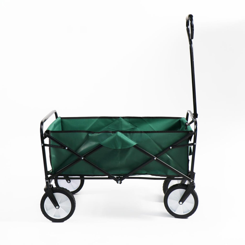 Carro verde plegable de arrastre OUTDOOR con ruedas 90 x 50 x 65cm