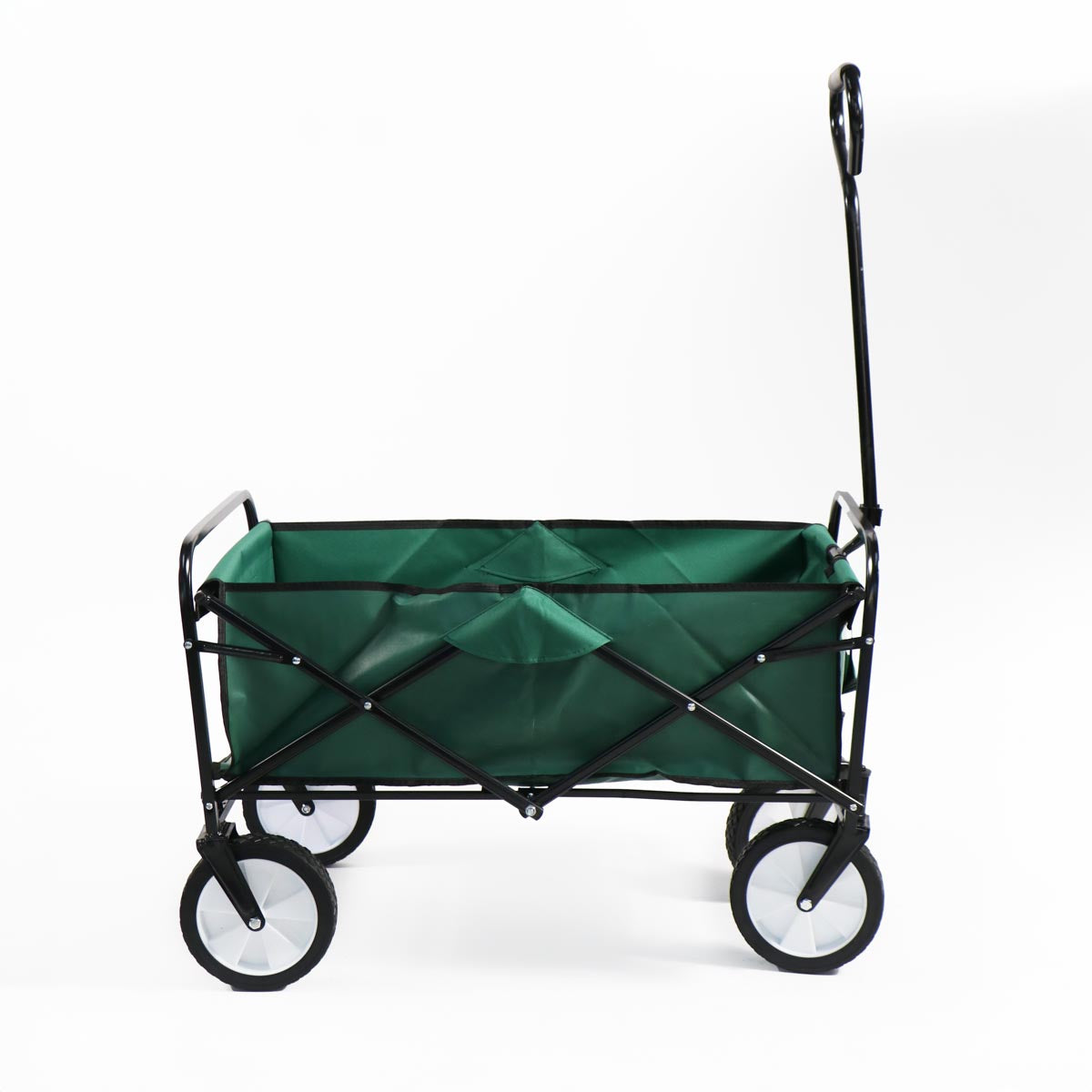 Carro verde plegable de arrastre OUTDOOR con ruedas 90 x 50 x 65cm