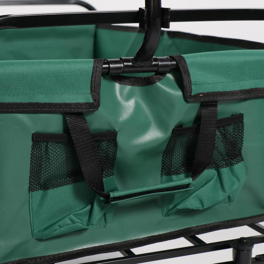 Carro verde plegable de arrastre OUTDOOR con ruedas 90 x 50 x 65cm