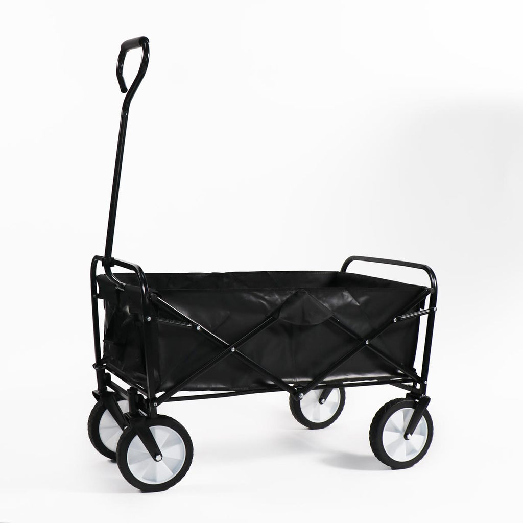 Carro negro plegable de arrastre OUTDOOR con ruedas 90 x 50 x 65cm