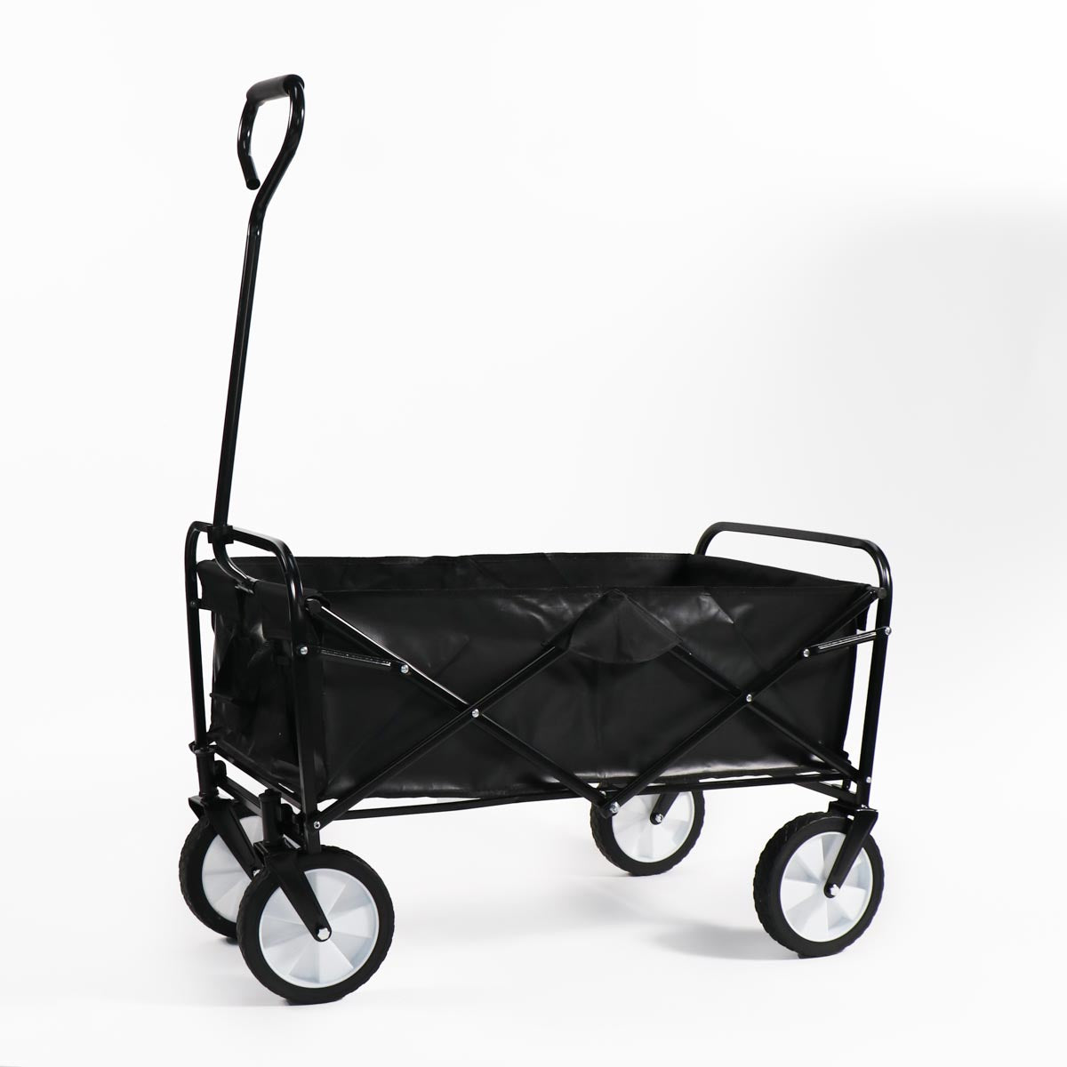Carro negro plegable de arrastre OUTDOOR con ruedas 90 x 50 x 65cm