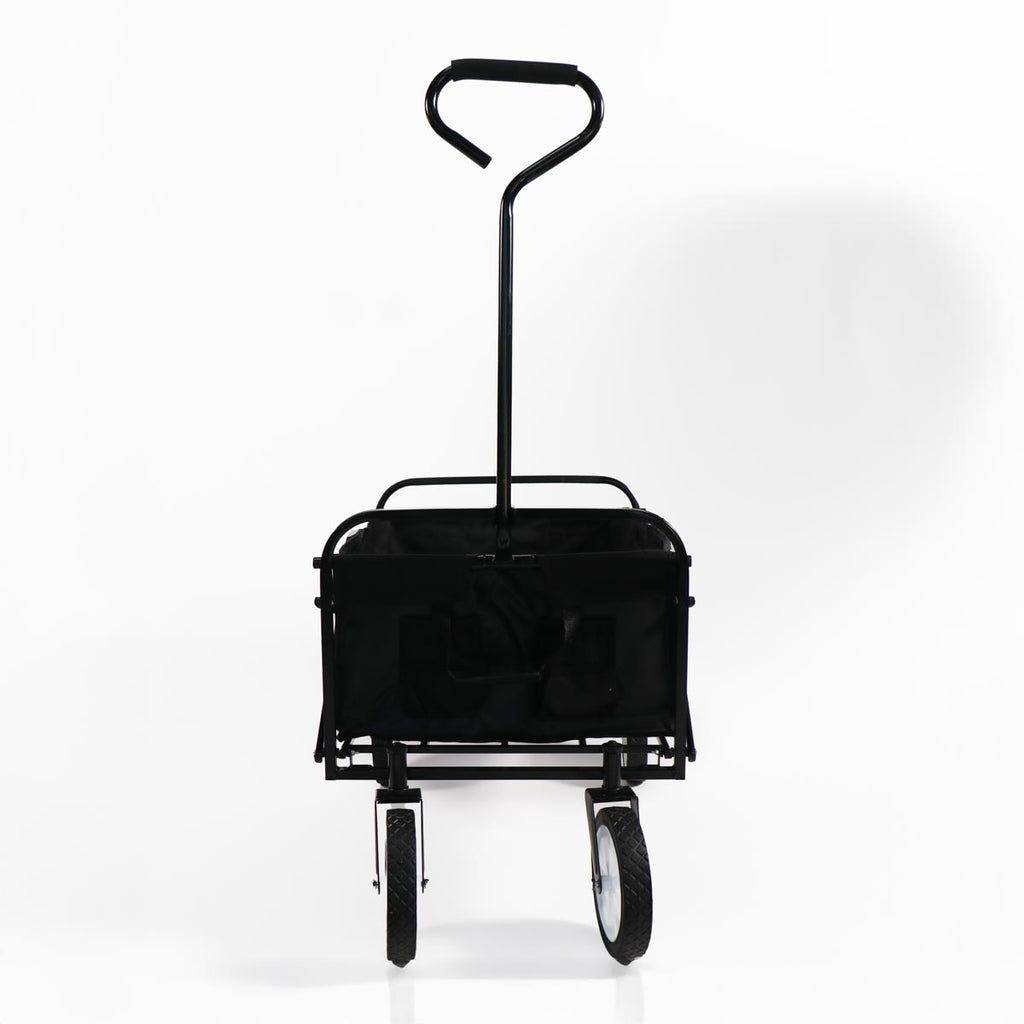 Carro negro plegable de arrastre OUTDOOR con ruedas 90 x 50 x 65cm