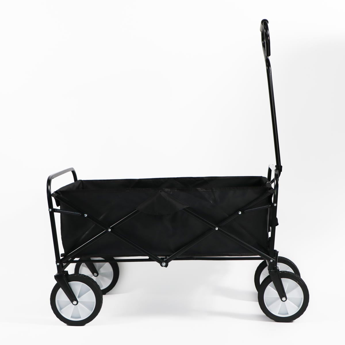 Carro negro plegable de arrastre OUTDOOR con ruedas 90 x 50 x 65cm