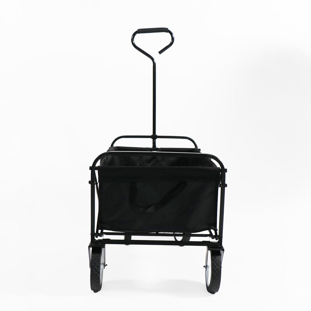 Carro negro plegable de arrastre OUTDOOR con ruedas 90 x 50 x 65cm