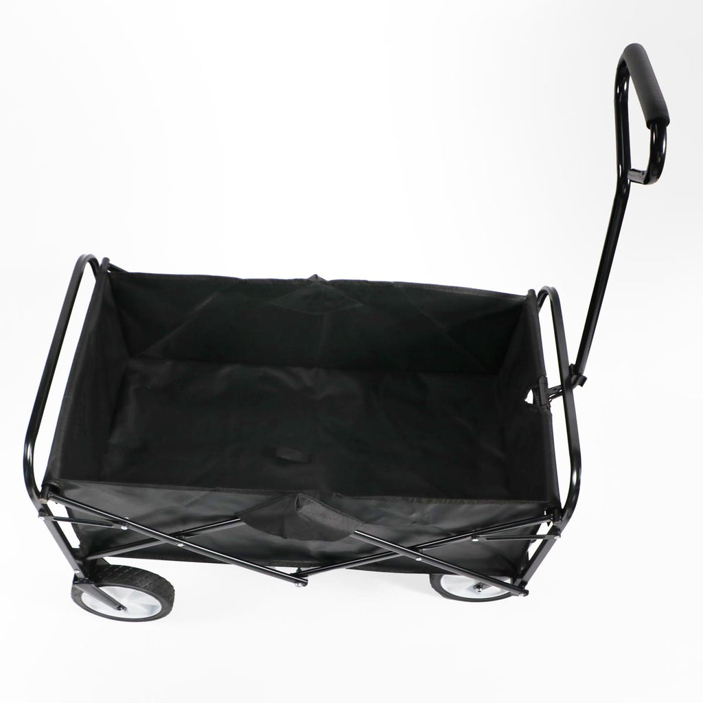 Carro negro plegable de arrastre OUTDOOR con ruedas 90 x 50 x 65cm