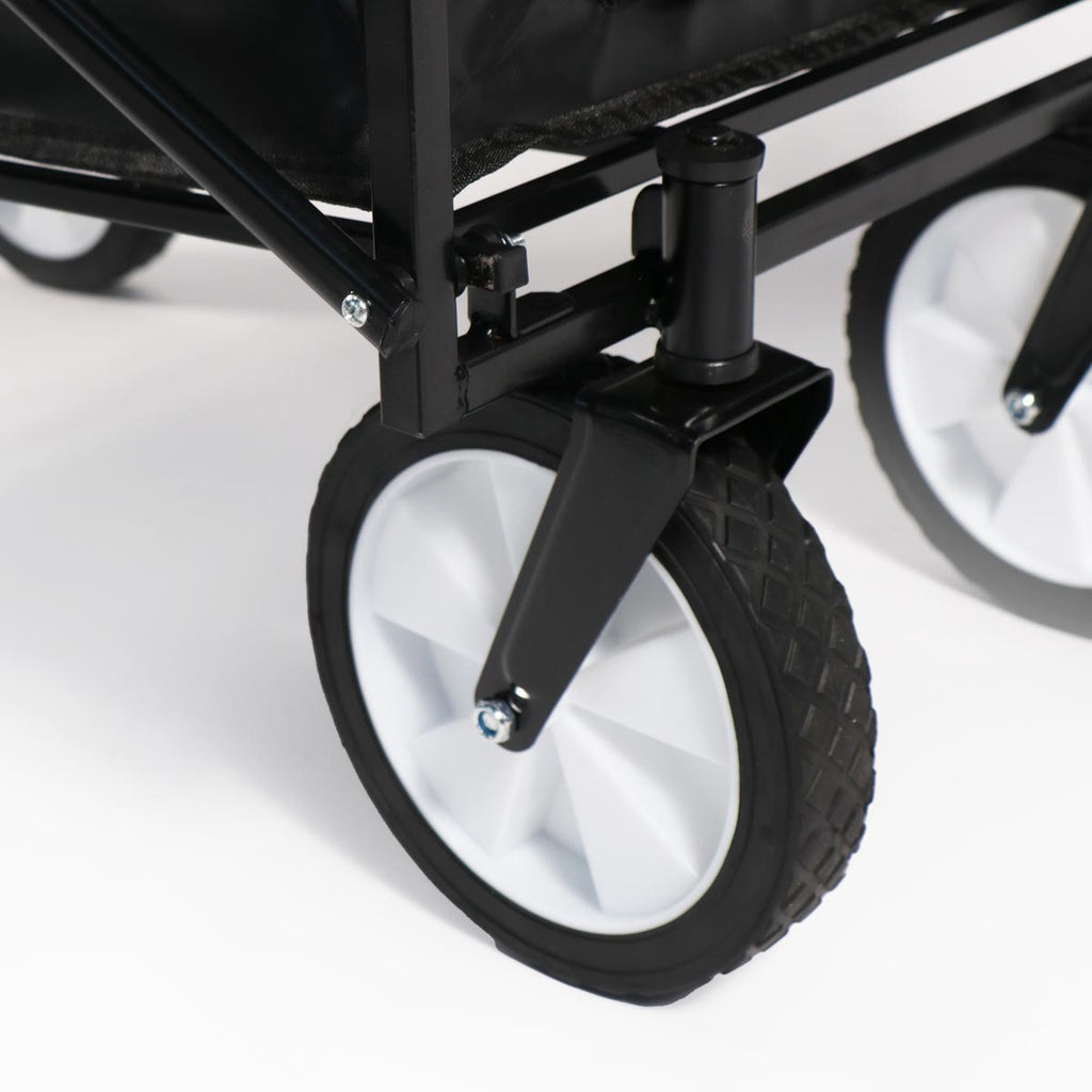 Carro negro plegable de arrastre OUTDOOR con ruedas 90 x 50 x 65cm