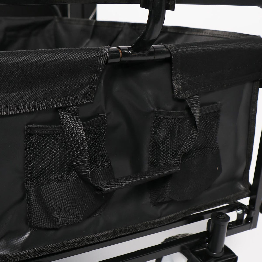 Carro negro plegable de arrastre OUTDOOR con ruedas 90 x 50 x 65cm