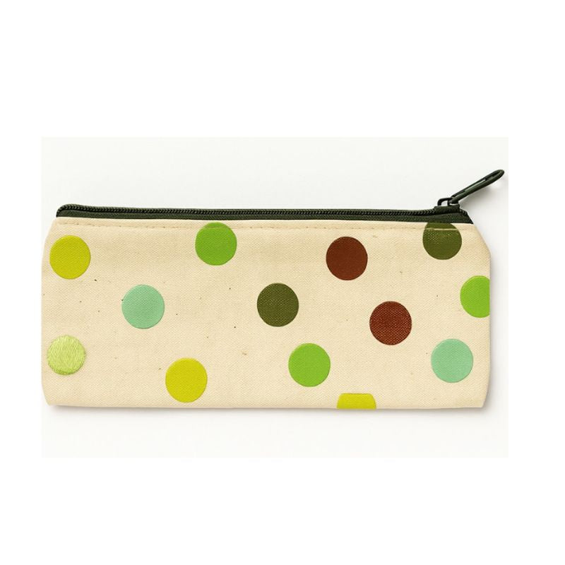 Estuche Point con bordado de algodón reciclado 8x18cm Blanco