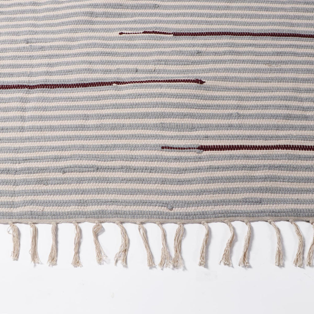 Alfombra Janika de Yute y Algodón BEIGE Blanco 120 x 170cm