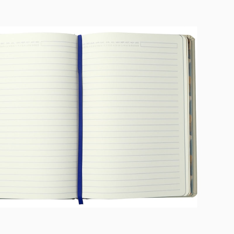 Libreta Planner Varsovia tapa dura Pu / porta lápiz / 112 Hojas 80gsm / Blanco