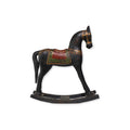 Caballo balancín madera de teca negro 42x11x50cm