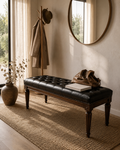 Banqueta Capitoné Lyon Cuero Full Grain Negro
