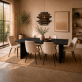 MESA COMEDOR ALINKA POLIMADERA NEGRA 240X120X75