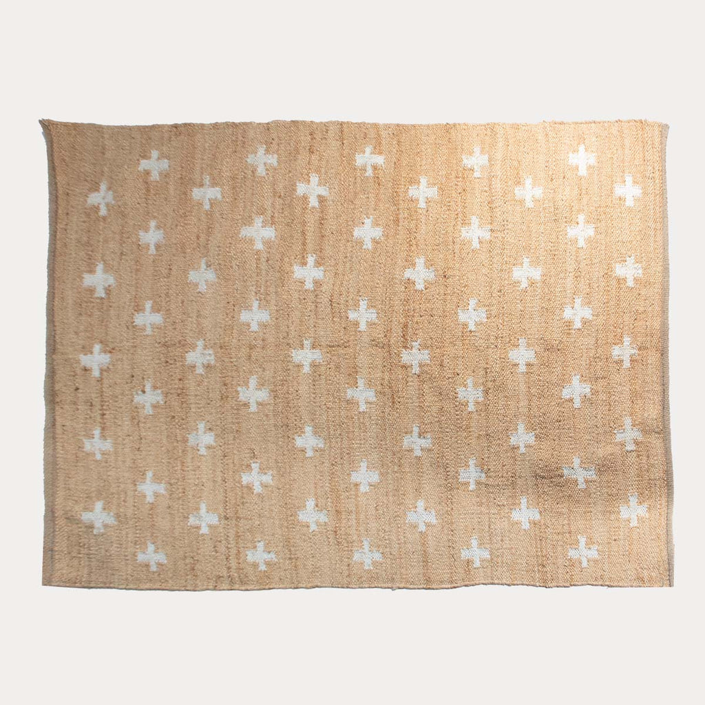 Alfombra cruces natural con blanco Yute 200 x 300cm