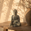 Figura Decorativa Buda Mediano Negro en Yeso - Tamaño M