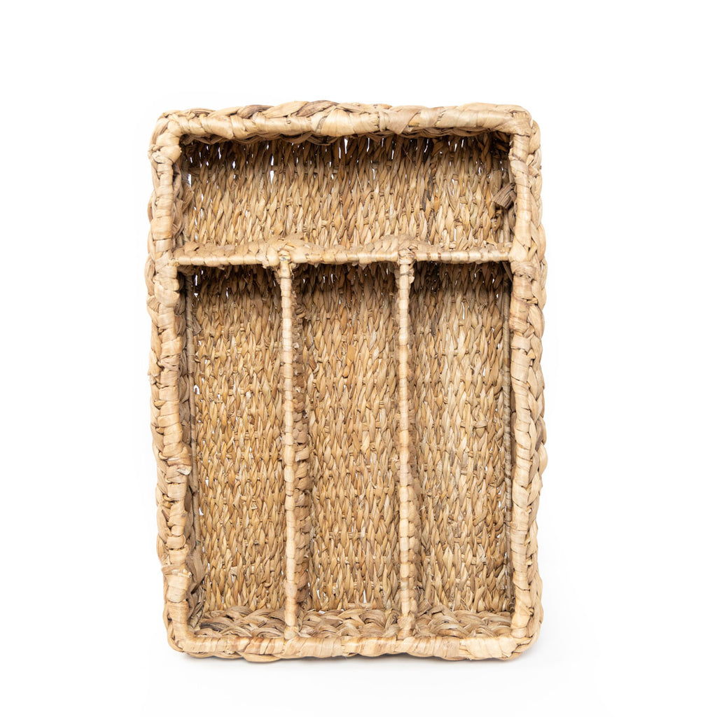 Canasto Porta Cubiertos de Fibra Natural Jacinto 40x27 cm