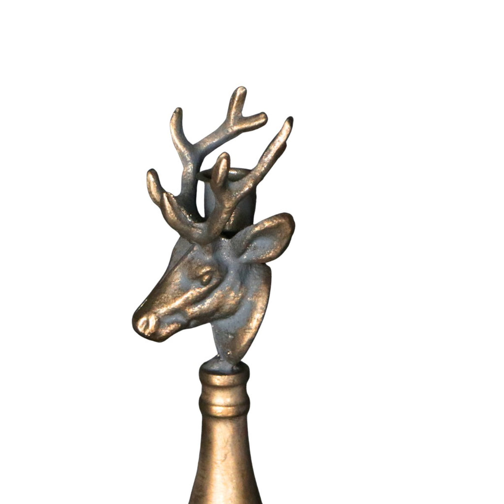 Candelabro El Venado grande metal dorado 13.5 x 13.5 x 49cm