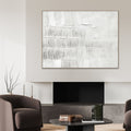 Cuadro La Cerca CANVAS HD y pintado a mano Blanco/Gris marco Caramelo 90 x 120cm