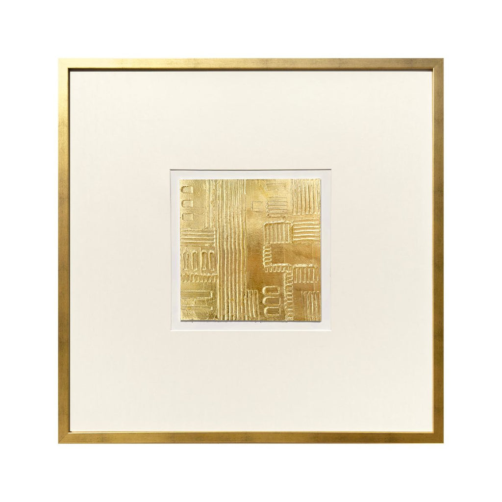 Cuadro La Ventana pintado a mano color Beige / marco Dorado 76 x 76cm