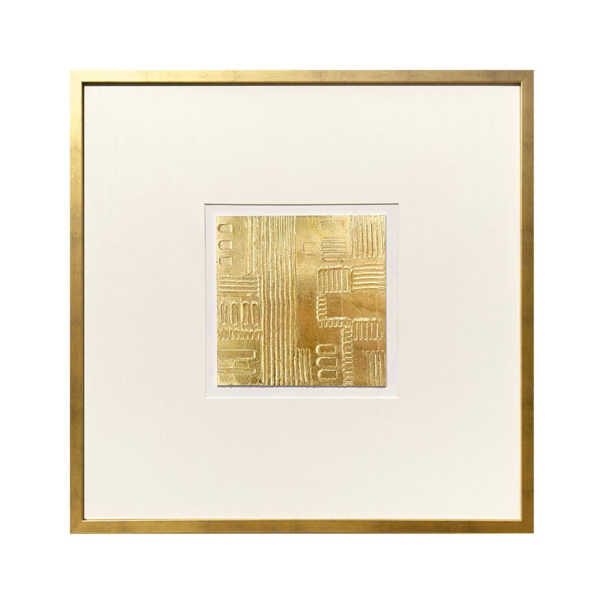 Cuadro La Ventana pintado a mano color Beige / marco Dorado 76 x 76cm
