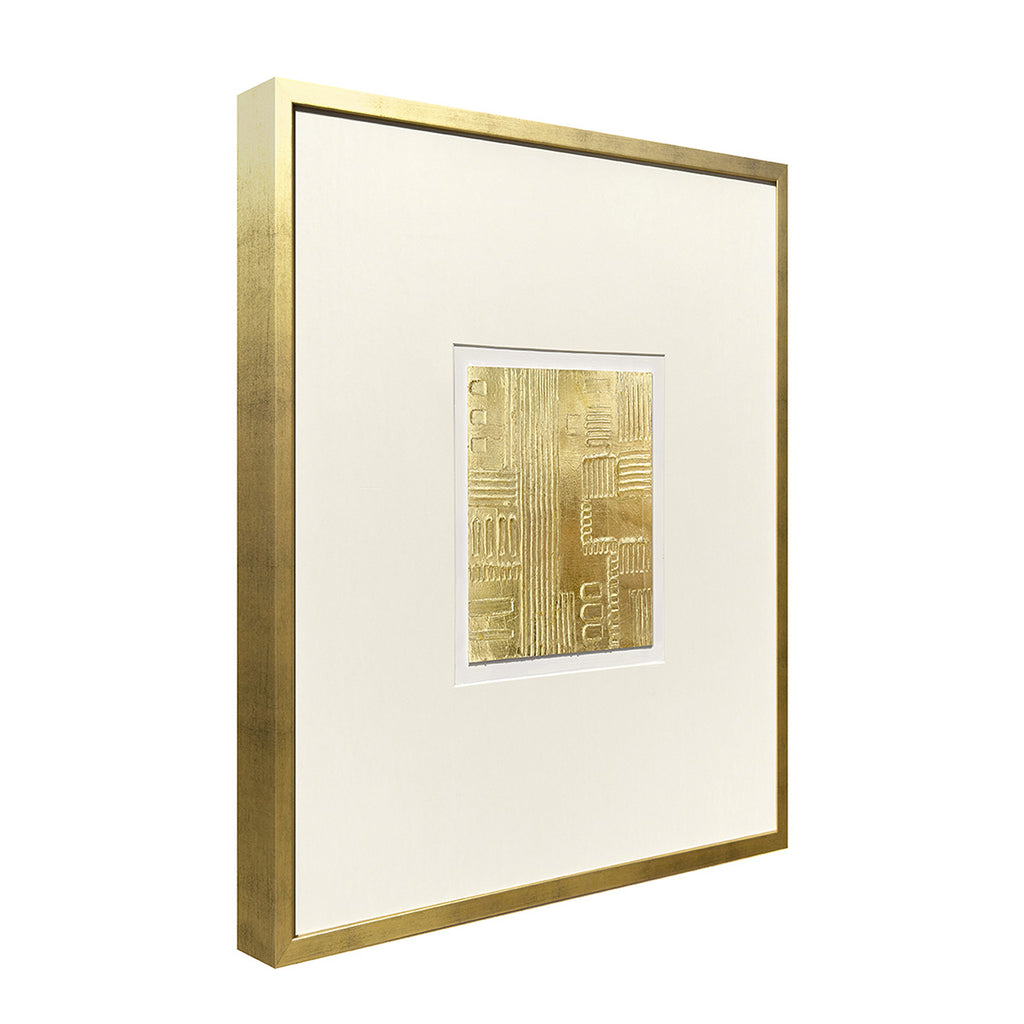 Cuadro La Ventana pintado a mano color Beige / marco Dorado 76 x 76cm