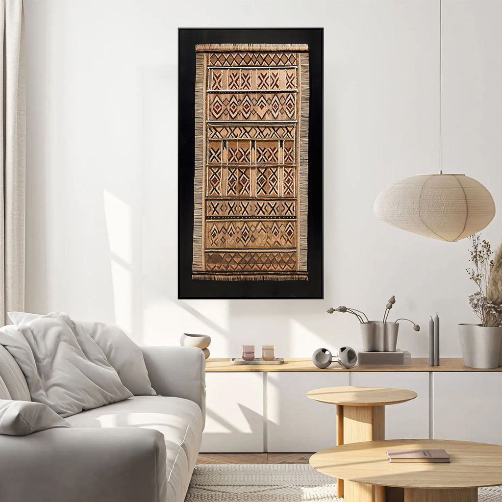 Cuadro El Nogal Canvas HD y pintado a mano Beige/Café marco caramelo 65 x 123cm