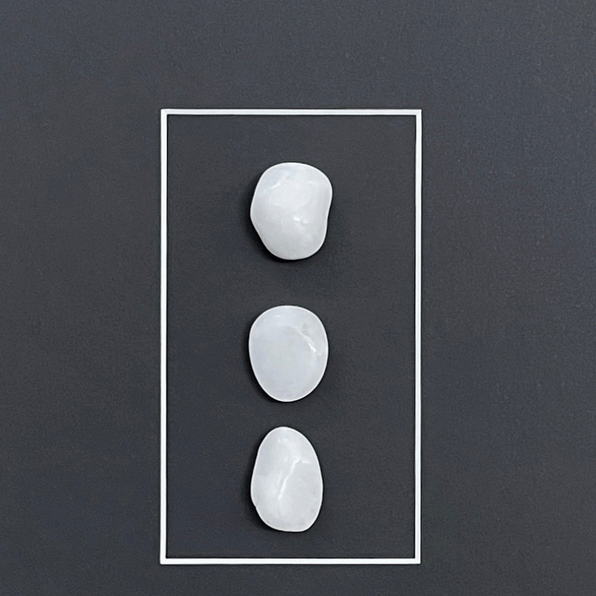 Cuadro Las Piedras Blancas marco Negro 46 x 46cm