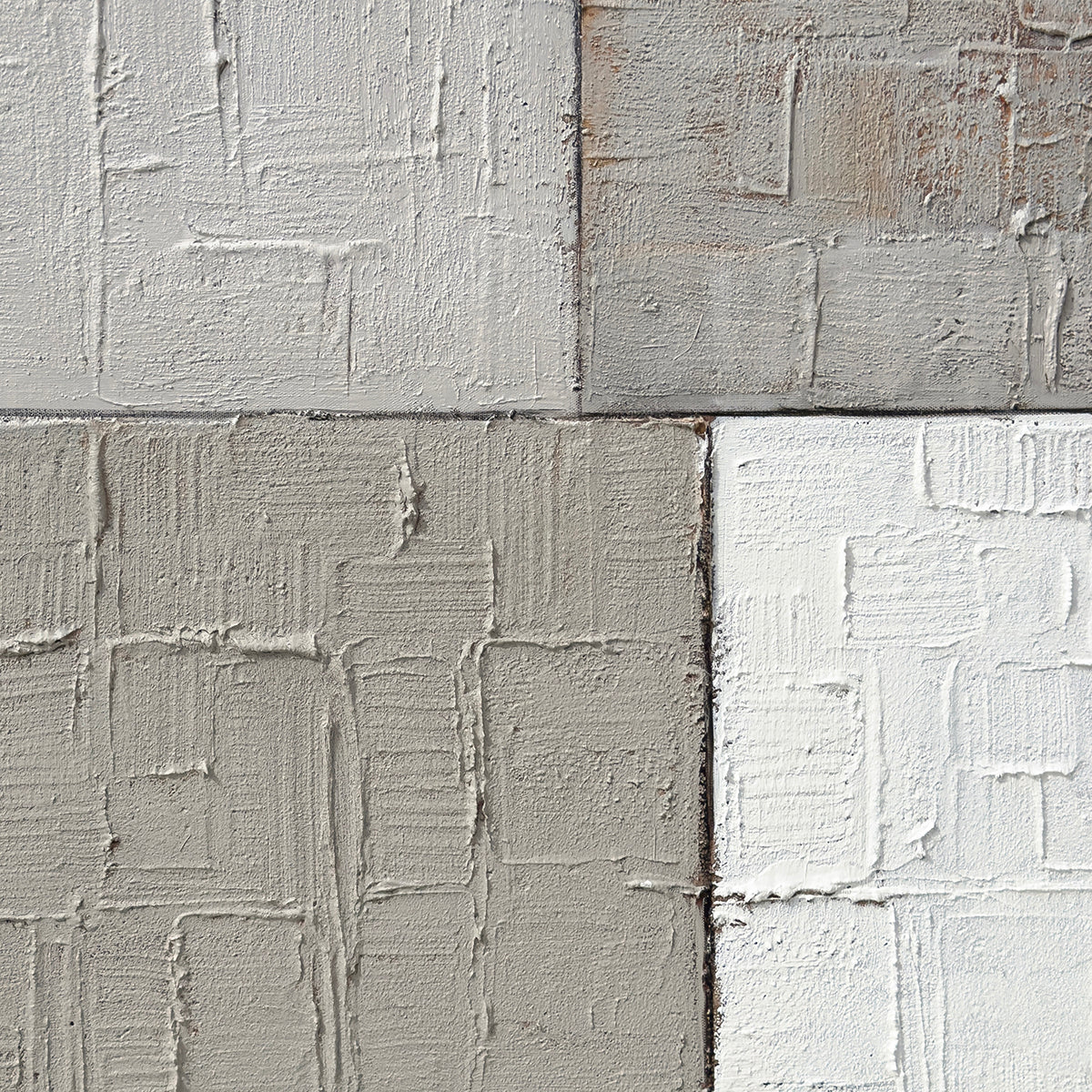 Cuadro Los Cubanos CANVAS pintado a mano Gris/Blanco marco Natural 100 x 100cm
