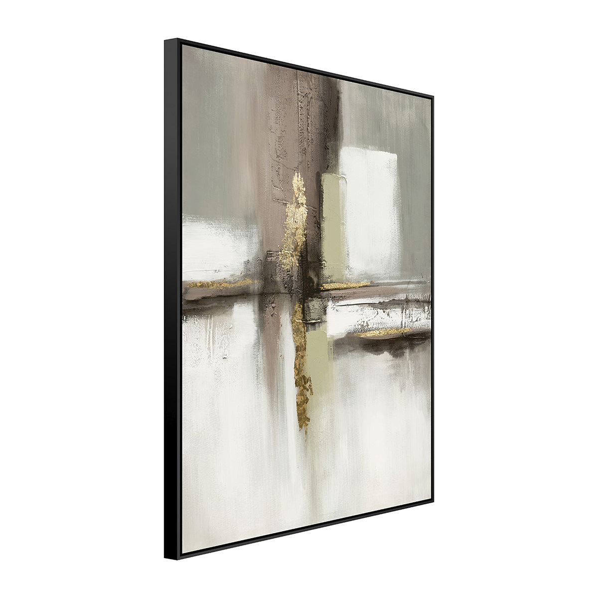 Cuadro El Hombre CANVAS pintado a mano Gris/Blanco marco Negro 70 x 100cm