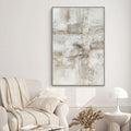 Cuadro El Barril CANVAS pintado a mano Gris/Blanco marco color Plata 80 x 120cm