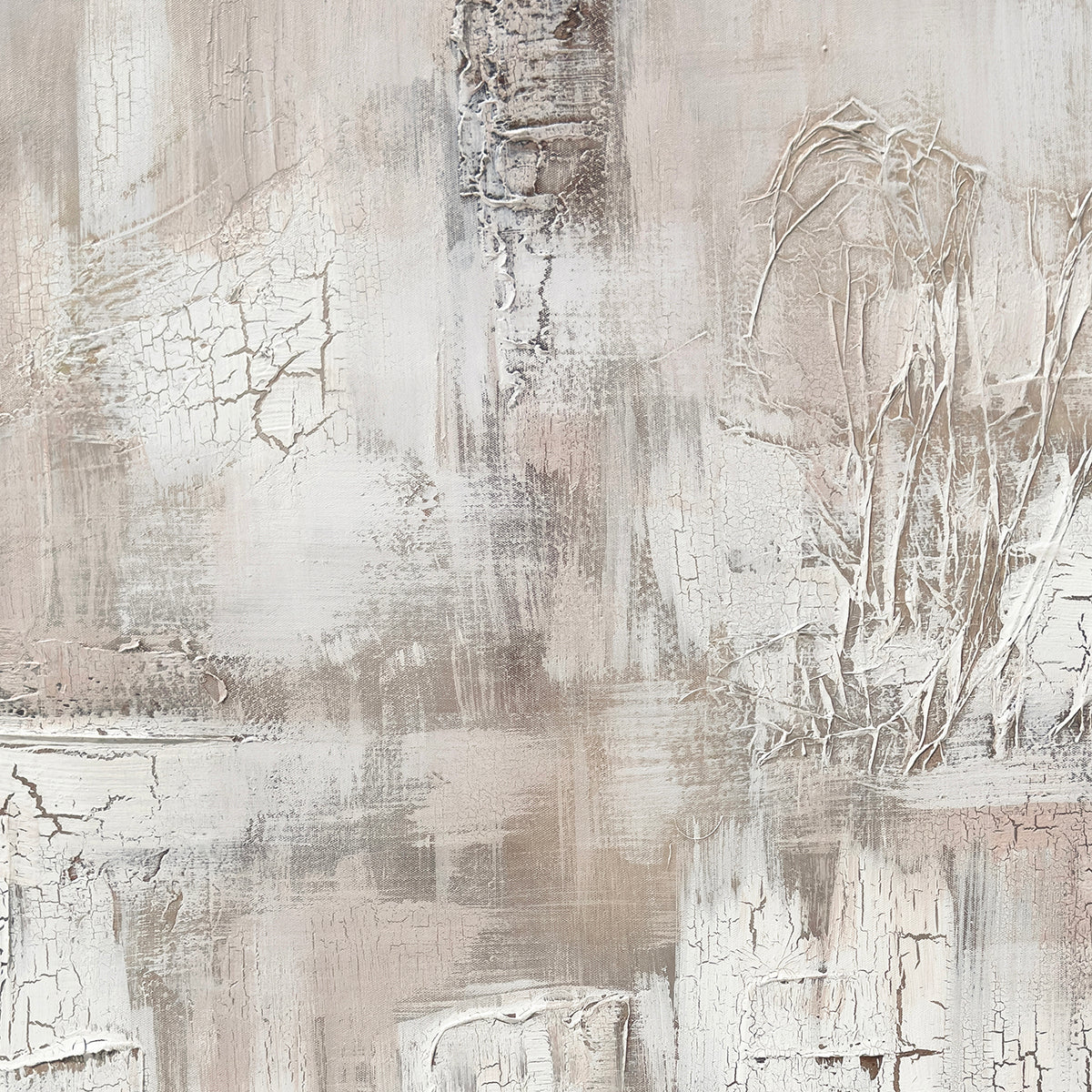 Cuadro La Vasija CANVAS pintado a mano Gris/Blanco marco color Dorado 100 x 100cm