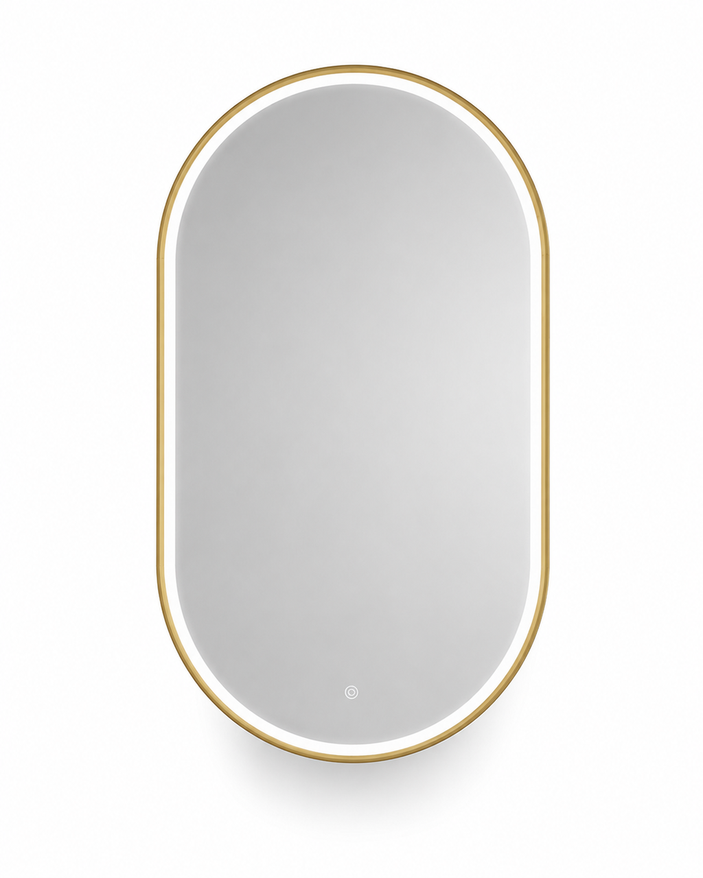Espejo LED Ovalado Baño Marco Dorado Touch 80x60 cm
